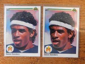 (2) 1990 Upper Deck Deion Sanders Rookie Cards #13