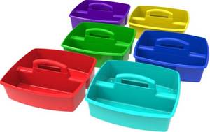 Storex Large Caddy-Assorted Colors-Case of 6