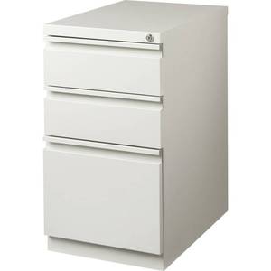 Lorell - File Cabinet - Mobile File Pedestal - 3-Drawer - 3 x Drawer - S for Box, File - Letter - Ball-Bearing Suspension, Security Lock, Recessed Handle - Light Gray - Steel - Recycled - Steel - 31in. x 25.88in. x 17.5in. - Light Gray