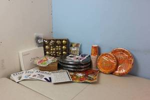 Assorted Amazon Returns & Shelf Pulls - ornaments, paper plates, The Office stickers, See Picture
