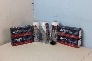 4 X Honeywell Uvex UV eye protection & 3 cans of air dusters