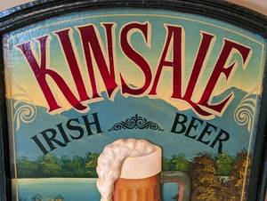 lot 36 image: Vintage Kinsdale Irish Beer Painted Wood Sign