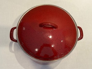 lot 65 image: Paula Deen Red Robin Egg Enamel 12 Quart Stock Pot