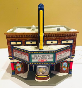 lot 144 image: Department 56 Snow VillageCinema 56 and Figurines