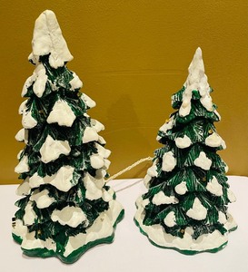 lot 154 image: Department 56 Village Lighted Snow Capped Trees