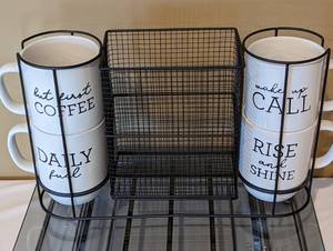 lot 87 image: Pair of Coffee Pod Holders and Mug Set