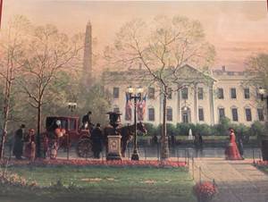lot 108 image: Gold Framed 1600 Pennsylvania Avenue Print by G. Harvey