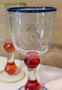 lot 179 image: Blown Glass Wine Glass Set