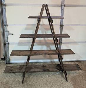 lot 183 image: Folding A Frame Wood Shelf