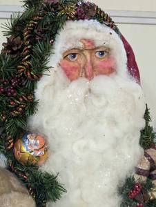 lot 187 image: Large Decorative Santa and Reindeer