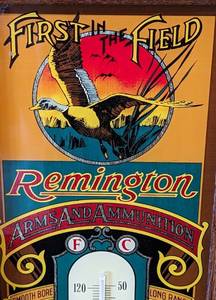 lot 34 image: Vintage 1980s Remington Arms and Ammunition Advertising Wall Thermometer