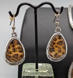 lot 231 image: Brighton Trinity Crystal Leopard Print Earrings and Necklace Set