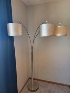 Brushed Aluminum Trinity Arc Floor Lamp