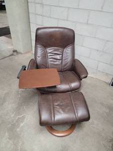Scandinavian Stressless Recliner & Ottoman