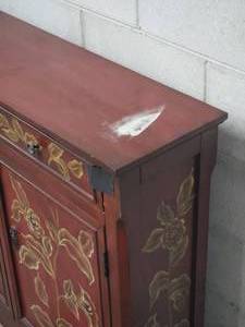 Illuminated Floral Console Cabinet