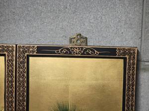 Illuminated Oriental Four Panel Scene