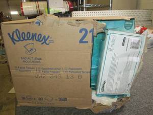 case of kleenex facial tissue damag...
