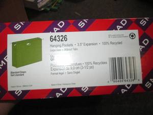 3 packages of hanging pocket folder...