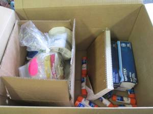 box of glue, tablet, bags and more ...