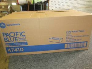 case of pacific blue 2-ply facial t...