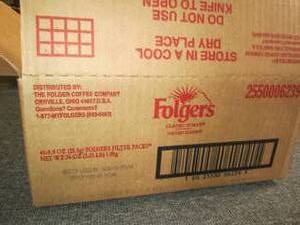 case of folgers 4 packs of 40-0.9 f...