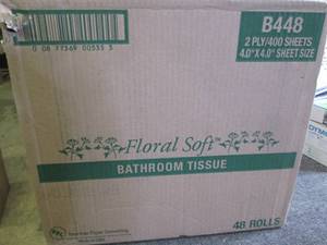 case of floral soft bathroom tissue...