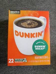 package of dunkin decaf 22 k-cup po...