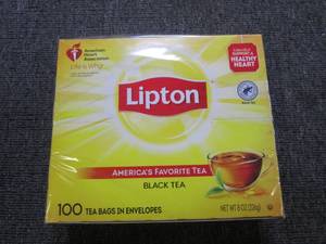 box of lipton black tea 100 serving...