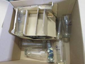 box of drinking glasses ...
