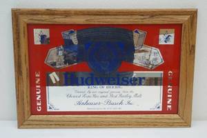 lot 304 image: Budweiser framed mirror