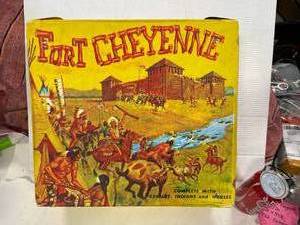 lot 38 image: Fort Cheyenne with Cowboys, Indians, Horses