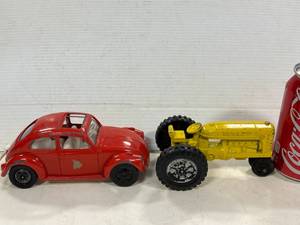 lot 43 image: Hubley VW Bug & Tractor