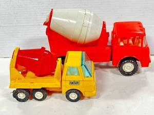 lot 53 image: Lot of 2 Vintage Toy Cement Trucks