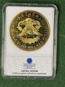 1849 Liberty Head Double Eagle Replica -- Layered In 24kt Gold