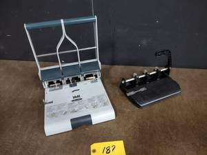 lot 187 image: (2) Paper Hole Punches...