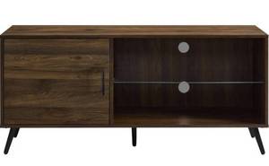 lot 58 image: Walker Edison 52 in. Dark Walnut Mid Century Modern Wood TV Stand