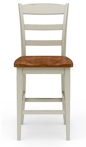 lot 83 image: Home Styles Solid Wood Counter Bar Stool in Monarch Antique White with Distressed Oak Finish
