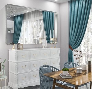 lot 98 image: TETOTE 55x36 in. Brushed Nickel Rectangular Framed Mirror