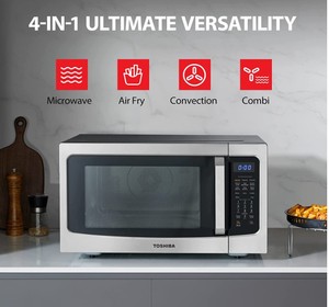 lot 105 image: Toshiba 4-in-1 Countertop 1.5 cu.ft. Microwave Oven, Convection Oven, Air Fryer and Combination