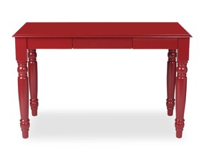 lot 110 image: Kate & Laurel Red Turin Wood Writing Table Desk