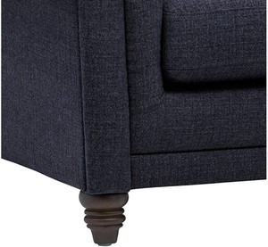 lot 3 image: Stone & Beam Bradbury 78.7 x 39 in. Chesterfield Navy Tufted Loveseat Sofa Couch