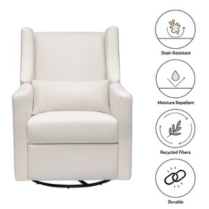 lot 8 image: Babyletto Kiwi Electronic Power Recliner and Swivel Glider with USB Port in Performance Cream Eco-Weave