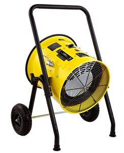 lot 15 image: Dr. Infrared Heater Salamander Construction 15,000 Watt Single Phase 240-Volt Yellow Portable Fan Forced Electric Heater
