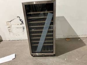 lot 43 image: Colzer 24 in. 110-Bottle Stainless Steel Wine Cooler Refrigerator with Professional Compressor