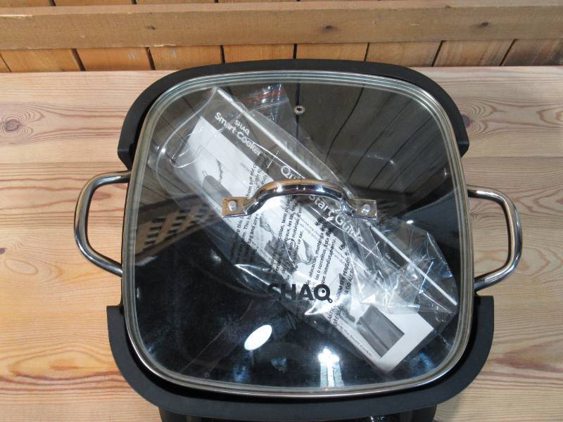 lot 7 image: SHAQ 1300W 18-in-1 Smart IQ Induction Cooking Station w Pan & Lid