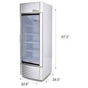 lot 1 image: PREMIUM 9.0 cu. ft. Commercial Upright Display Refrigerator Glass Door Beverage Cooler in Silver