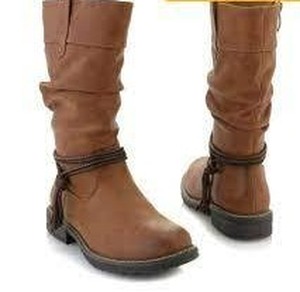 Emmshu Wesa Slouch Detailed Mid-Calf Boots  Cognac Size 41