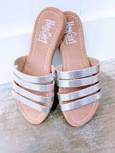 Corkys Bikini Slip-on Slide Sandals  Silver Size 8