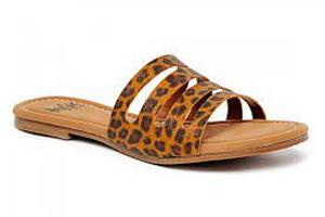 Corkys Bikini Slip-on Slide Sandals  Leopard Size 6