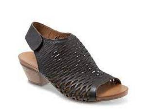 Bueno Lacey Leather Cage Sandals  Black Size 40